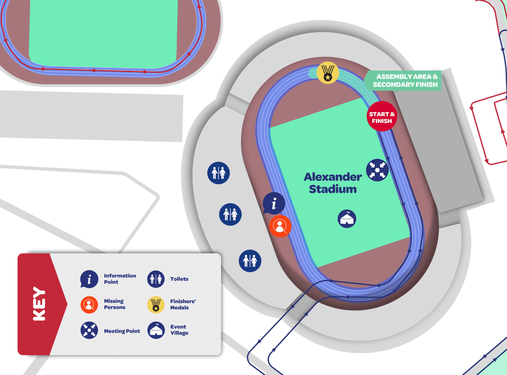 Map indicating the start and finish area and other facilities.